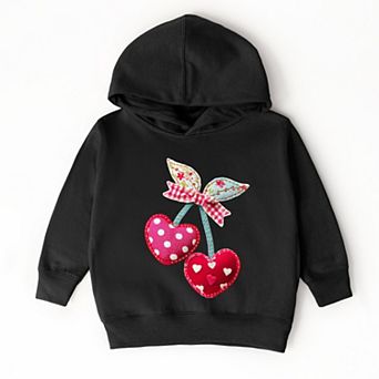 Cherry Hearts Patchwork Print - Toddler Hoodie