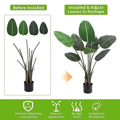 Artificial Palm Tree with 8 Trunks for Home Outdoor Decor