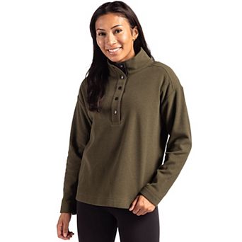 Cutter & Buck Hunts Point Textured Fleece Recycled Womens Snap Pullover