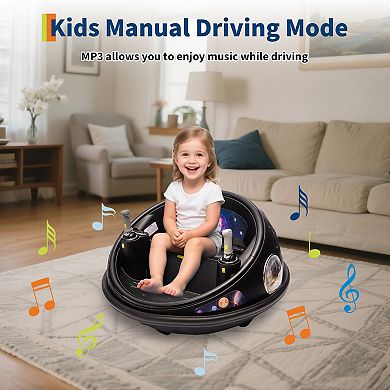 12V Kids Bumper Car, Electric Ride On Toy w/Remote Control, 360 Degree Spin, Music, 2 Speeds