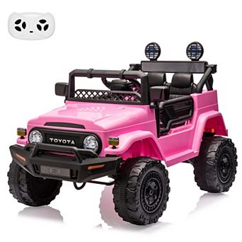 12V Licensed Toyota Kids Ride On Truck, Electric Car w/Remote Control, LED Lights,Music, Suspension