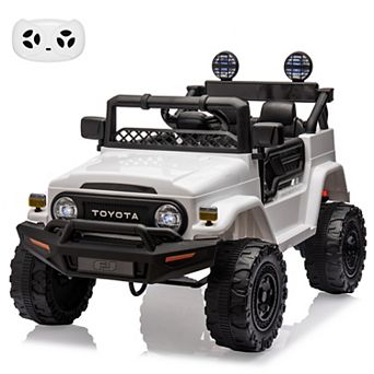 12V Licensed Toyota Kids Ride On Truck, Electric Car w/Remote Control, LED Lights,Music, Suspension
