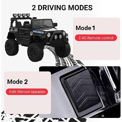 2-Seater 12V Ride On Truck for Kids w/Remote, LED Lights, MP3 Player, All-Terrain Wheels