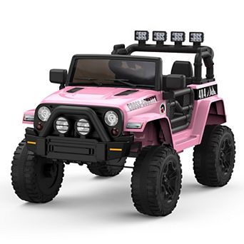 2-Seater 12V Ride On Truck for Kids w/Remote, LED Lights, MP3 Player, All-Terrain Wheels