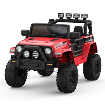 2-Seater 12V Ride On Truck for Kids w/Remote, LED Lights, MP3 Player, All-Terrain Wheels