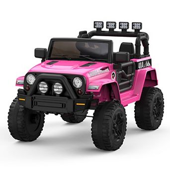 2-Seater 12V Ride On Truck for Kids w/Remote, LED Lights, MP3 Player, All-Terrain Wheels