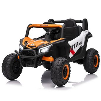 12V Kids Ride On UTV Truck with Remote, Switchable 4WD/2WD, Spring Suspension, EVA Tires, Lights