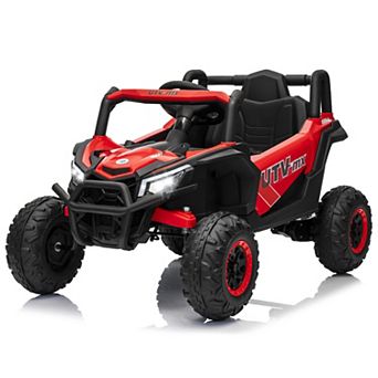 12V Kids Ride On UTV Truck with Remote, Switchable 4WD/2WD, Spring Suspension, EVA Tires, Lights