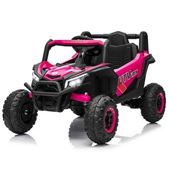 12V Kids Ride On UTV Truck with Remote, Switchable 4WD/2WD, Spring Suspension, EVA Tires, Lights