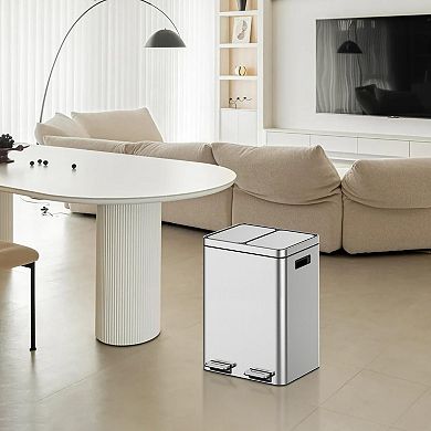 Hands-Free Stainless Steel Trash Can with Anti-Fingerprint and Soft Lid​