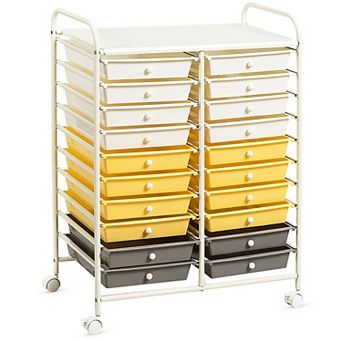 Costway 20 Drawers Rolling Storage Cart Art Craft Organizer on Wheels Multipurpose