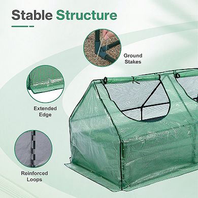 Aoodor 6x3x3 FT Raised Garden Bed with Mini Greenhouse Cover