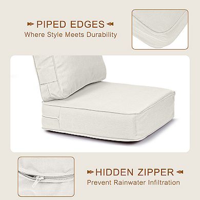 Aoodor 24x25x6'' Outdoor Deep Seat Cushion Set with spring, Sunbrella Fabric