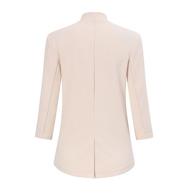 Blazer for Women Open Front Cardigan Jacket 3/4 Sleeve Lightweight Work Casual Blazer