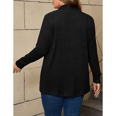 Womens Plus Size Cardigan Sweaters with Pockets Open Front Long Sleeve Tops Fall Coat Outerwear