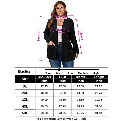 Womens Plus Size Cardigan Sweaters with Pockets Open Front Long Sleeve Tops Fall Coat Outerwear