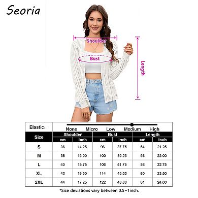 Women Crochet Lightweight Cardigan Cover Up Open Front Long Sleeve Summer Cardigans
