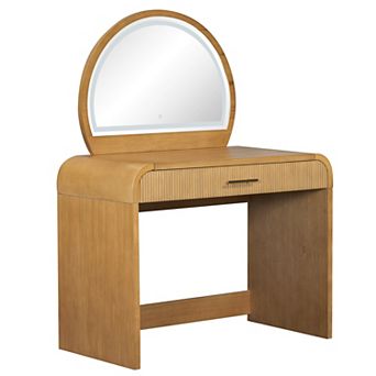 Whisen 39" Makeup Vanity Table with Mirror Touch Screen Lighted Mirror, Dressing Table with Drawer
