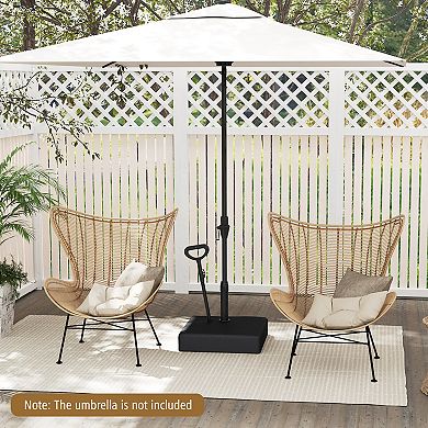 Mobile Patio Umbrella Base Water Sand Fillable Market Table Umbrella Stand with 3 Wheels