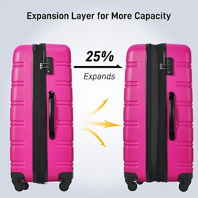 Spinner Luggage Sets of 3 with Bag 20" + 28" Suitcase