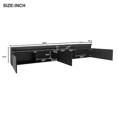 Whisen Modern TV Stand with Ample Storage Space and LED Color Changing Lights