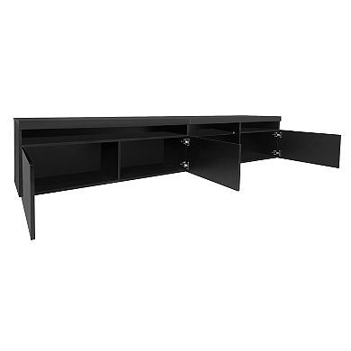 Whisen Modern TV Stand with Ample Storage Space and LED Color Changing Lights