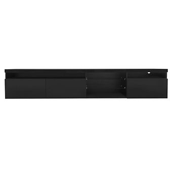 Whisen Modern TV Stand with Ample Storage Space and LED Color Changing Lights