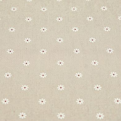 Dainty Daisy Print Tablecloth with Soft Neutral Background