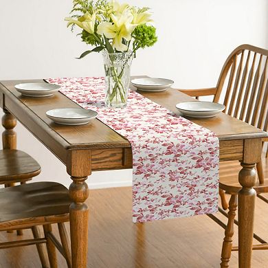 Vintage Floral Print Table Runner with Classic Woven Detailing