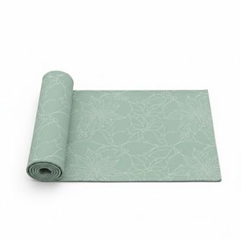 Floral Line Art Table Runner with Soft Woven Finish