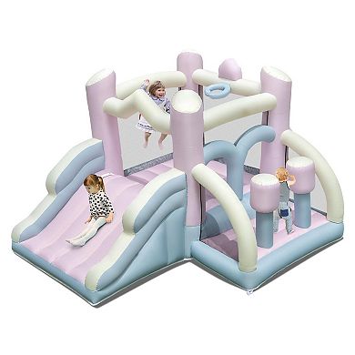 Kids Bounce House with Slide and 2 Boxing Columns for Parties No Blower Included