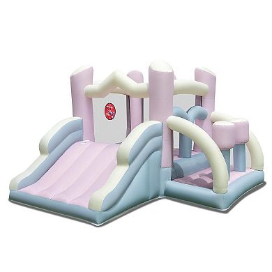 Kids Bounce House with Slide and 2 Boxing Columns for Parties No Blower Included