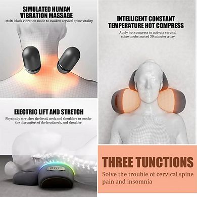 Fabibe 3-In-1 Cervical Traction Neck Massage Pillow