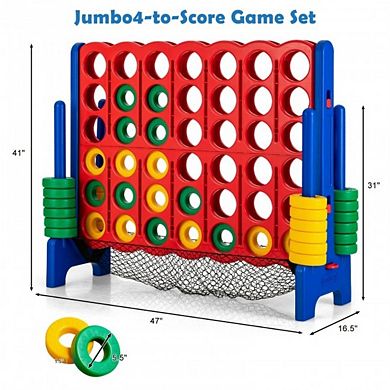 Blue 4-in-a-Row Giant Game Set with Net Storage