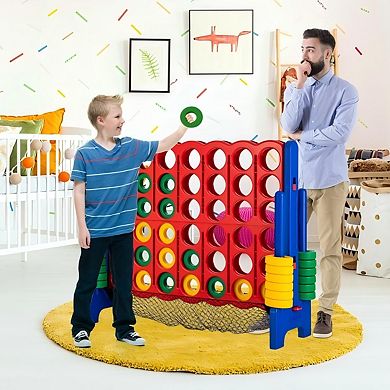 Blue 4-in-a-Row Giant Game Set with Net Storage
