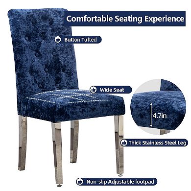 Modern Velvet Upholstery Dining Chair for Kitchen (Set of 2)