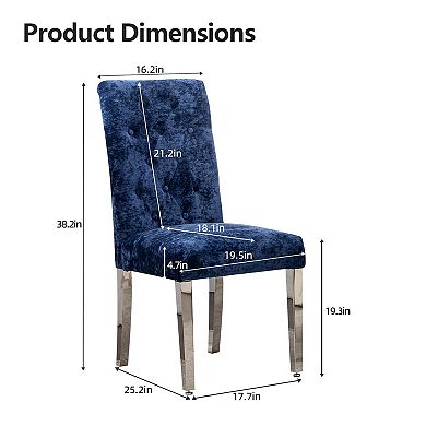 Modern Velvet Upholstery Dining Chair for Kitchen (Set of 2)