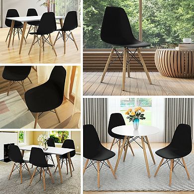 Set of 2 Mid-Century Modern DSW Dining Side Chairs - Black