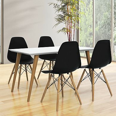 Set of 2 Mid-Century Modern DSW Dining Side Chairs - Black