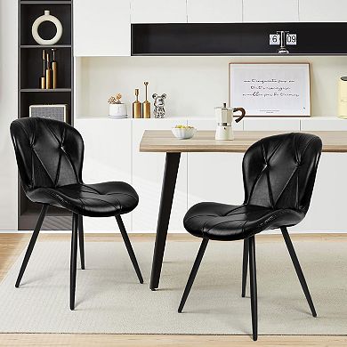 Upholstered Leather Dining Chair (Set of 2)