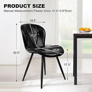 Upholstered Leather Dining Chair (Set of 2)