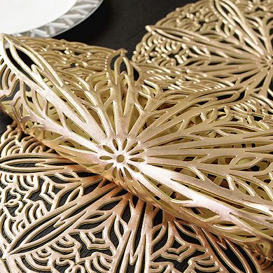 Decorative Floral Lace Table Mat with Layered Circular Design