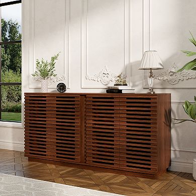Storage Dining Room Buffet Sideboard With Solid Wood Doors