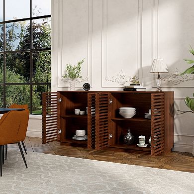 Storage Dining Room Buffet Sideboard With Solid Wood Doors