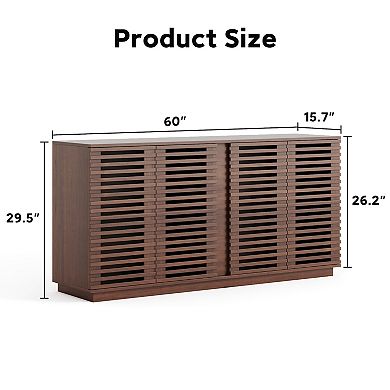 Storage Dining Room Buffet Sideboard With Solid Wood Doors