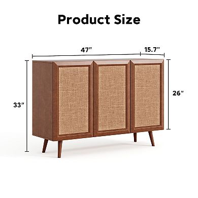 Storage Farmhouse Accent Buffet Sideboard Cabinet