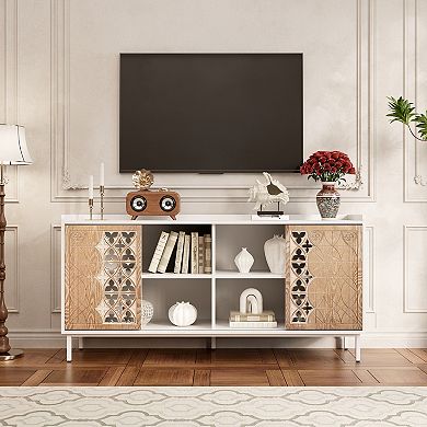 Mid Century Sliding Door Storage Sideboard