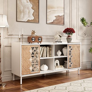 Mid Century Sliding Door Storage Sideboard