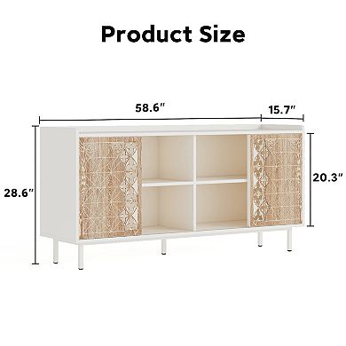 Mid Century Sliding Door Storage Sideboard