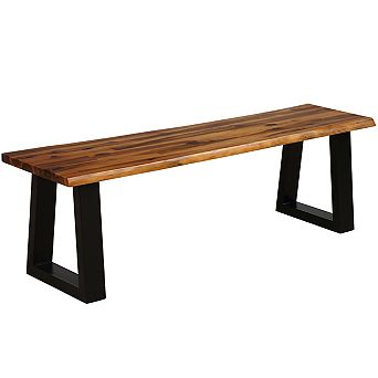 Solid Acacia Wood Outdoor Dining Bench for Patio